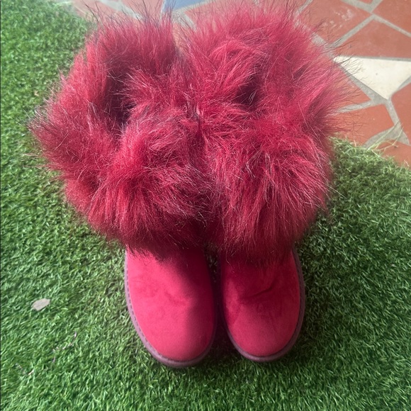 Shoes - Fuzzy Red Boots